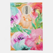 Moderne, kleurrijke Waterverf van de Floral van de Theedoek (Verticaal)