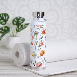 Moderne kleurrijke Waterverf Wildflower Pattern Waterfles