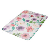 Moderne kleurrijke Waterverven bloemen patroon Badmat (Gekanteld)