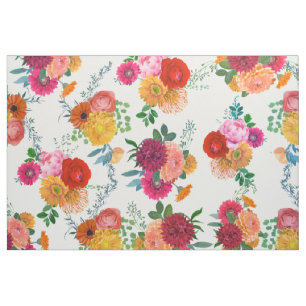 Moderne kleurrijke Waterverven bloemen Stof