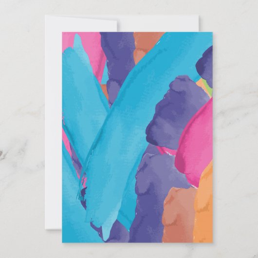 Moderne, kleurrijke waterverven penseelstreken kaart (Achterkant)