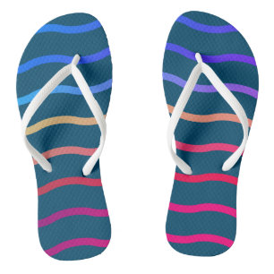 Moderne Kleurrijke Wave Steel blauwe Achtergrond Teenslippers
