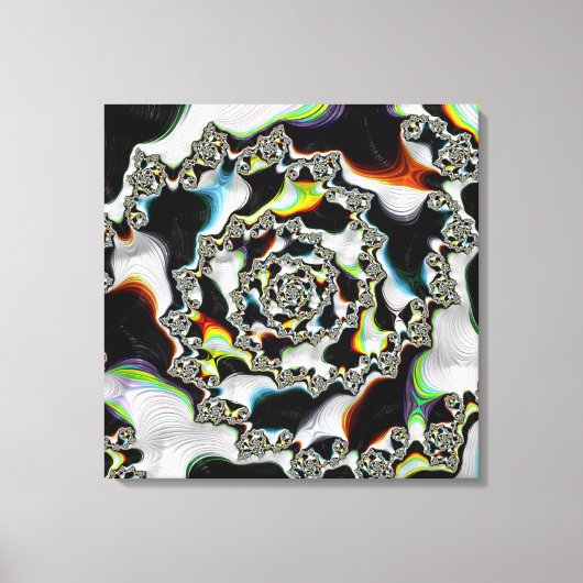 Moderne kleurrijke wervelfractal Psychedelic Canvas Afdruk (Voorkant)