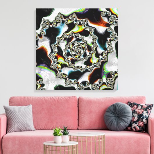 Moderne kleurrijke wervelfractal Psychedelic Canvas Afdruk (Insitu (Woonkamer))
