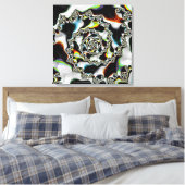 Moderne kleurrijke wervelfractal Psychedelic Canvas Afdruk (Insitu (Slaapkamer))