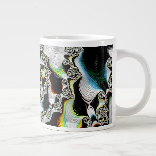 Moderne kleurrijke wervelfractal Psychedelic Grote Koffiekop (Rechts)