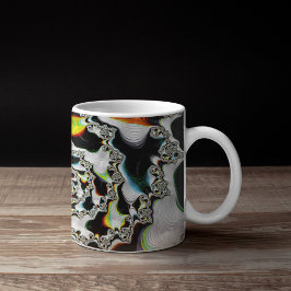 Moderne kleurrijke wervelfractal Psychedelic Grote Koffiekop