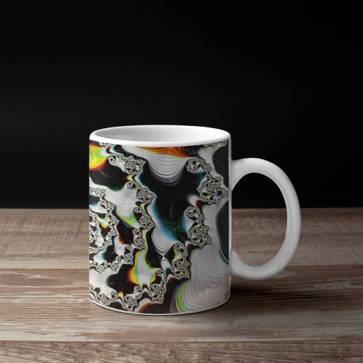 Moderne kleurrijke wervelfractal Psychedelic Grote Koffiekop
