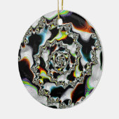 Moderne kleurrijke wervelfractal Psychedelic Keramisch Ornament (Links)