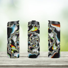 Moderne kleurrijke wervelfractal Psychedelic Thermosbeker