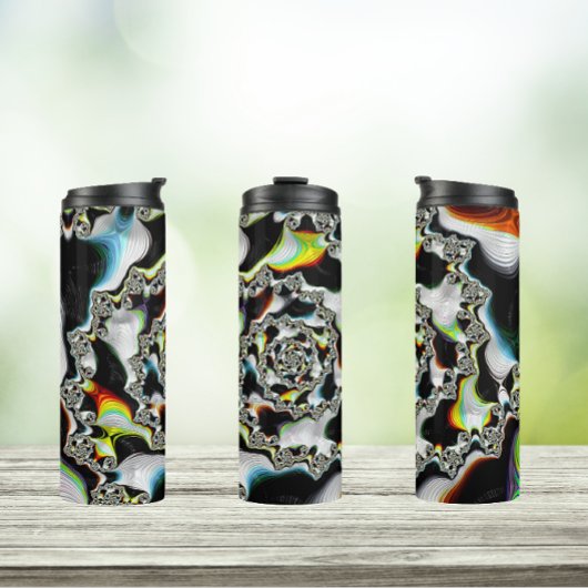 Moderne kleurrijke wervelfractal Psychedelic Thermosbeker