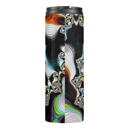 Moderne kleurrijke wervelfractal Psychedelic Thermosbeker (Achterkant)