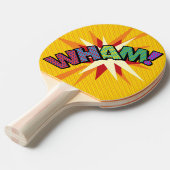 Moderne Kleurrijke WHAM Typografie Stripboek Pop A Tafeltennisbatje (Voorkant Gekanteld)