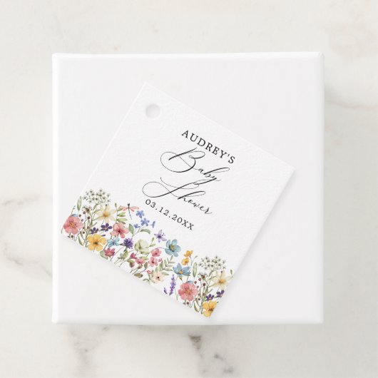 Moderne Kleurrijke Wildbloemen Bloemen Bloemen Boe Bedankjes Labels (In situ)