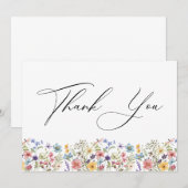 Moderne Kleurrijke Wildbloemen Bloemen Bloemen Boe Bedankkaart (Voorkant / Achterkant)