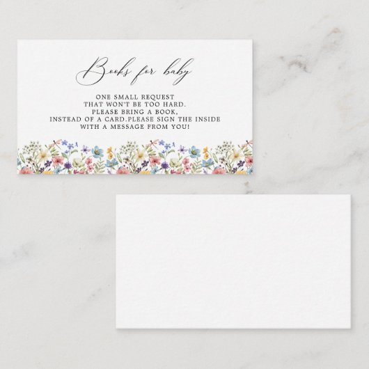 Moderne Kleurrijke Wildbloemen Bloemen Bloemen Boe Informatiekaartje (Voorkant / Achterkant)