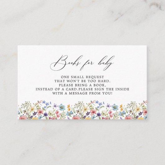 Moderne Kleurrijke Wildbloemen Bloemen Bloemen Boe Informatiekaartje (Voorkant)