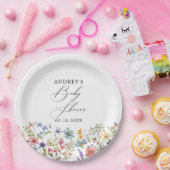 Moderne Kleurrijke Wildbloemen Bloemen Bloemen Boe Papieren Bordje (Feest)