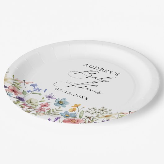 Moderne Kleurrijke Wildbloemen Bloemen Bloemen Boe Papieren Bordje (Gekanteld)