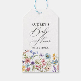 Moderne Kleurrijke Wildbloemen Bloemen Cadeaulabel