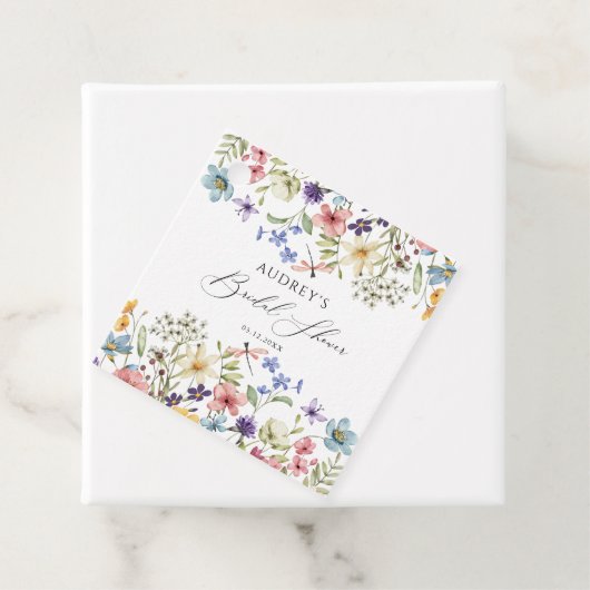 Moderne Kleurrijke Wilde Bloemen Bruids Bruiloft Bedankjes Labels (In situ)