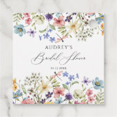 Moderne Kleurrijke Wilde Bloemen Bruidsfeest Bedankjes Labels (Achterkant)