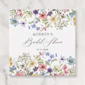 Moderne Kleurrijke Wilde Bloemen Bruidsfeest Bedankjes Labels (Voorkant)