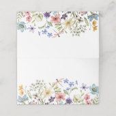 Moderne Kleurrijke Wilde Bloemen Bruidsfeest Plaatskaartje (Buitenkant ongevouwen)