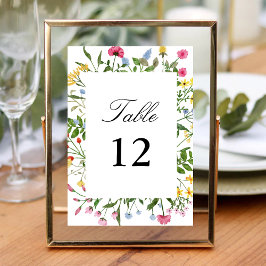Moderne Kleurrijke Wilde Bloemen Bruiloft Calligra Kaart