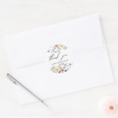 Moderne Kleurrijke Wilde Bloemen Bruiloft Feest Ronde Sticker (Envelop)
