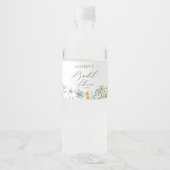 Moderne Kleurrijke Wilde Bloemen Bruiloft Feest Waterfles Etiket (Voorkant)