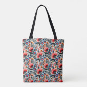 Moderne Kleurrijke Wilde Bloemen met Aangepast Ini Tote Bag (Achterkant)