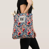 Moderne Kleurrijke Wilde Bloemen met Eigen Monogra Tote Bag (Dichtbij)