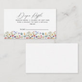Moderne Kleurrijke Wildflower Floral Diaper Raffle Informatiekaartje (Voorkant / Achterkant)