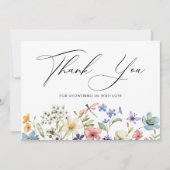 Moderne kleurrijke Wildflower Floral Vrijgezellenf Bedankkaart (Voorkant)