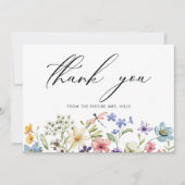 Moderne kleurrijke Wildflower Floral Vrijgezellenf Bedankkaart (Voorkant)