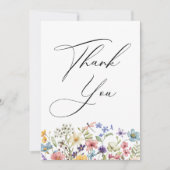 Moderne kleurrijke Wildflower Floral Vrijgezellenf Bedankkaart (Voorkant)