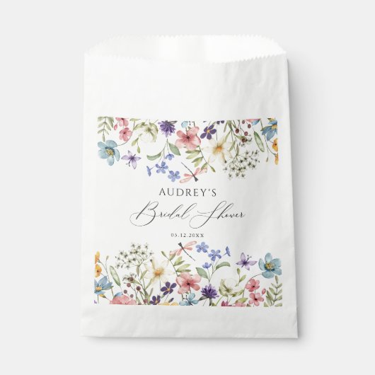 Moderne kleurrijke Wildflower Floral Vrijgezellenf Bedankzakje (Voorkant)