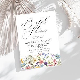 Moderne kleurrijke Wildflower Floral Vrijgezellenf Kaart