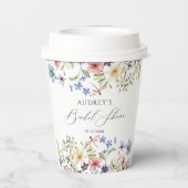 Moderne kleurrijke Wildflower Floral Vrijgezellenf Papieren Bekers (Achterkant)