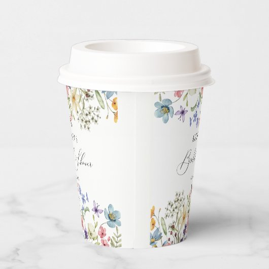 Moderne kleurrijke Wildflower Floral Vrijgezellenf Papieren Bekers (Rechts)