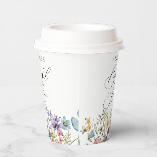 Moderne kleurrijke Wildflower Floral Vrijgezellenf Papieren Bekers (Rechts)