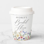 Moderne kleurrijke Wildflower Floral Vrijgezellenf Papieren Bekers (Voorkant)