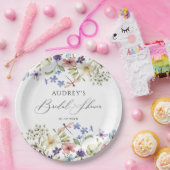 Moderne kleurrijke Wildflower Floral Vrijgezellenf Papieren Bordje (Feest)