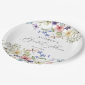 Moderne kleurrijke Wildflower Floral Vrijgezellenf Papieren Bordje (Gekanteld)