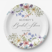 Moderne kleurrijke Wildflower Floral Vrijgezellenf Papieren Bordje (Voorkant)