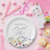 Moderne kleurrijke Wildflower Floral Vrijgezellenf Papieren Bordje (Feest)