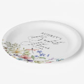 Moderne kleurrijke Wildflower Floral Vrijgezellenf Papieren Bordje (Gekanteld)