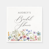 Moderne kleurrijke Wildflower Floral Vrijgezellenf Servet (Voorkant)