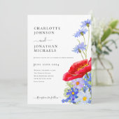 Moderne kleurrijke Wildflower Kaart (Staand voorkant)